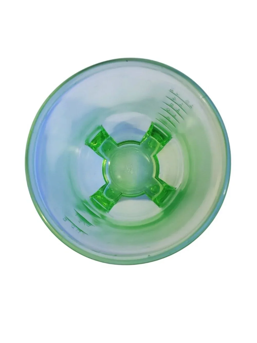 Vintage Anchor Hocking 16 Oz Green Uranium Vaseline Glass Hand Mixer Bowl Glows